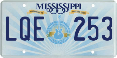 MS license plate LQE253