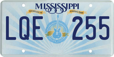 MS license plate LQE255