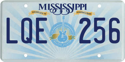 MS license plate LQE256