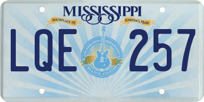 MS license plate LQE257