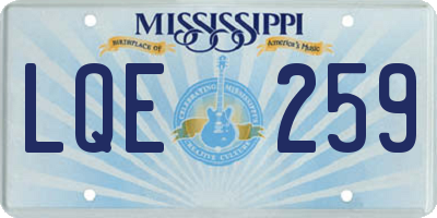 MS license plate LQE259