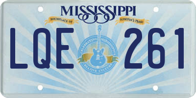 MS license plate LQE261