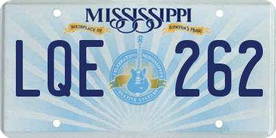 MS license plate LQE262