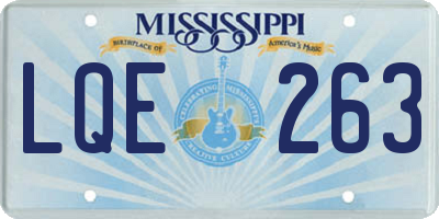 MS license plate LQE263