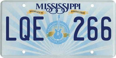 MS license plate LQE266