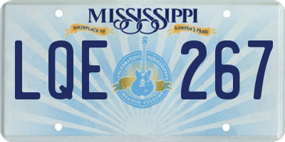 MS license plate LQE267