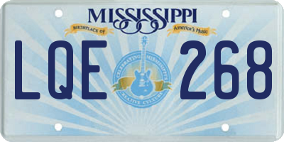MS license plate LQE268