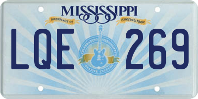 MS license plate LQE269