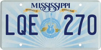 MS license plate LQE270