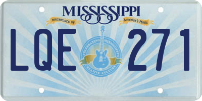 MS license plate LQE271