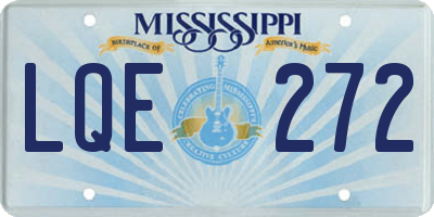 MS license plate LQE272