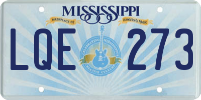 MS license plate LQE273