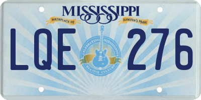 MS license plate LQE276