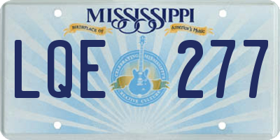 MS license plate LQE277