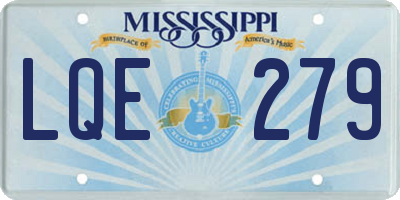 MS license plate LQE279