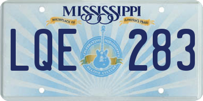 MS license plate LQE283