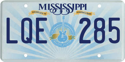 MS license plate LQE285
