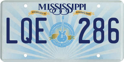 MS license plate LQE286