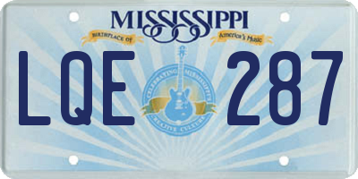 MS license plate LQE287