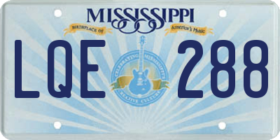 MS license plate LQE288