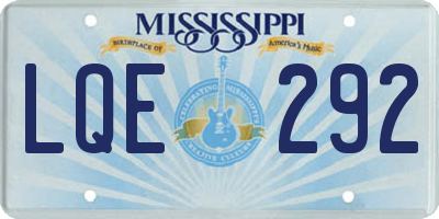 MS license plate LQE292