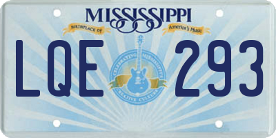 MS license plate LQE293