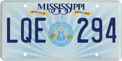 MS license plate LQE294