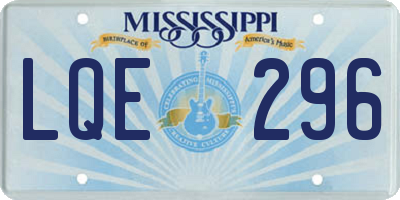 MS license plate LQE296