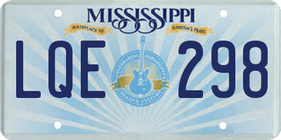 MS license plate LQE298