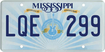 MS license plate LQE299