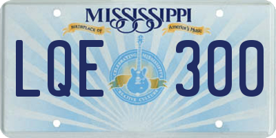 MS license plate LQE300