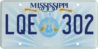 MS license plate LQE302