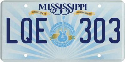 MS license plate LQE303