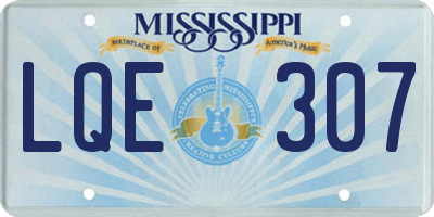 MS license plate LQE307