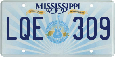 MS license plate LQE309