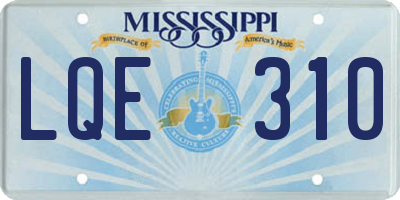 MS license plate LQE310