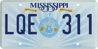 MS license plate LQE311