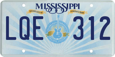 MS license plate LQE312