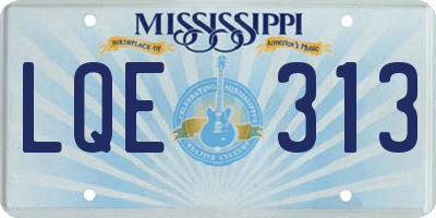 MS license plate LQE313