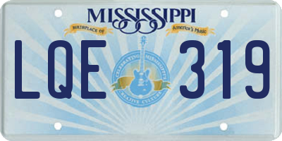 MS license plate LQE319