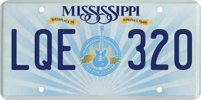 MS license plate LQE320
