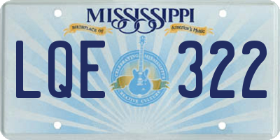 MS license plate LQE322