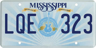 MS license plate LQE323