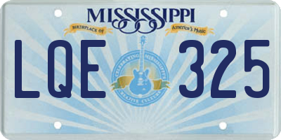 MS license plate LQE325