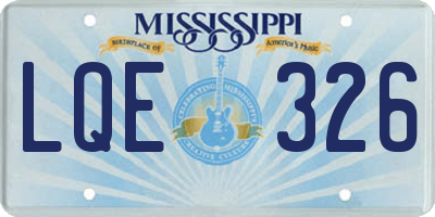MS license plate LQE326