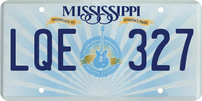 MS license plate LQE327