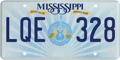 MS license plate LQE328