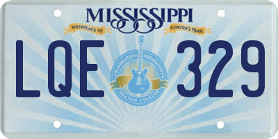MS license plate LQE329
