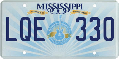 MS license plate LQE330