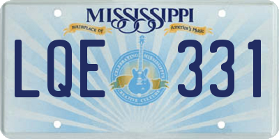 MS license plate LQE331